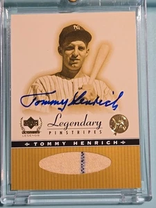 2000 Upper Deck Yankees Legends - #TH-A Tommy Henrich Legendary Pinstripes Auto - Picture 1 of 2