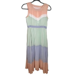 Rare Editions Girls Sleeveless Pleated Midi Dress Pastel Colors Size 14 - Picture 1 of 5