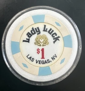 Lady Luck Las Vegas, Nevada 2001 gold foil on label $1 Casino Chip - Picture 1 of 3