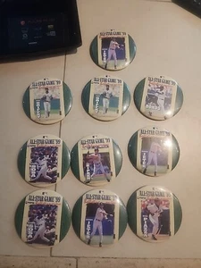 10 3" MLB '99 ALL STAR GAME BUTTON Lot Walmart Griffey Jeter Sosa Bonds Ripken - Picture 1 of 8