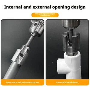 Strumento di filettatura per tubi interni ed esterni integrato, kit di filettatura per tubi in PVC da 1/2 pezzi - Foto 1 di 20