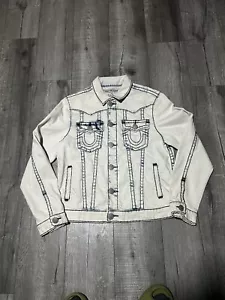 Chaqueta vaquera True Religion Jimmy Super T bordada Y2K talla L nueva con etiquetas - Imagen 1 de 6
