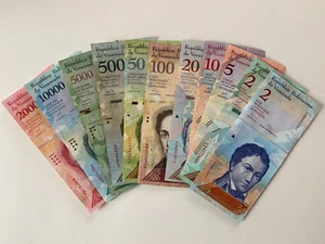 LOT 11 billets Republica Boliviana Venezuela 2-20000 Bolivares 11 pcs collection - Zdjęcie 1 z 4