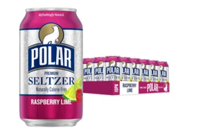 Polar Seltzer Water Raspberry Lime, 12 fl oz cans, 18 pack - Picture 1 of 3