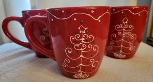 Set di 3 tazze vintage firmate Housewares Inc ricce per albero di Natale 16 once - Foto 1 di 4
