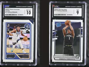 TWO GRADED 2020 ANTHONY EDWARDS RCs Chronicles Threads & Donruss Optic 2 for 1! - Picture 1 of 5