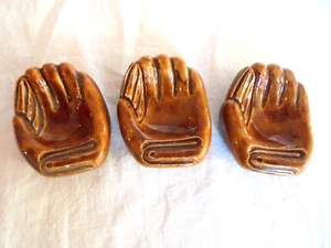 Lot of 3 Vintage Figural Baseball Glove Gum Rest / Chewing Gum Holders - Picture 1 of 3