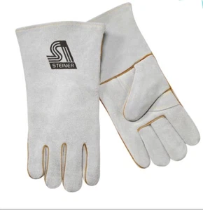 Steiner Split Cowhide 12” Welding Gloves ThermoCore Foam Lined Size: Large - Picture 1 of 12