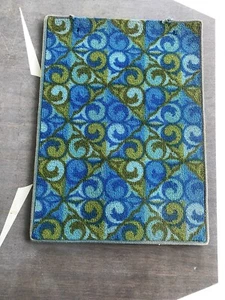 Vintage Teppich gepolstert Verkaufsmuster 17” x 13” Farbe 202 olivblau - Bild 1 von 5