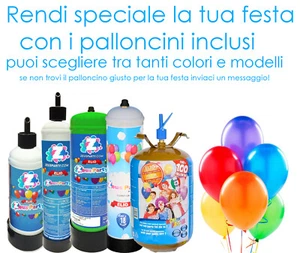 KIT BOMBOLA GAS ELIO per 10,18,25,35,50,100 palloncini COMPRESI Festa Compleanno - Foto 1 di 5