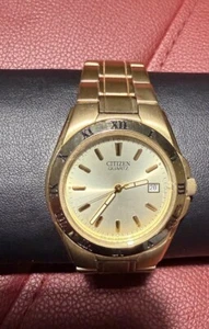 Reloj Citizen De Colección 38mm Esfera Champange Tono Dorado Inoxidable Batería Nueva Romana - Imagen 1 de 6