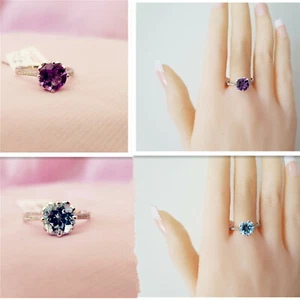Genuine 100% Real Sterling Silver Rings. Topaz / Amethyst stones, Size 7. R46 - Foto 1 di 18