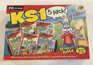New! Sealed! Reader Rabbit Key Stage 1 Ages 5-8 - 5 Pack PC CD-ROM Maths Reading - Picture 1 of 9