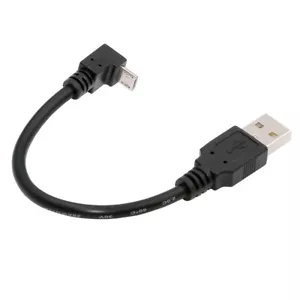 Up Angled 90 Degree Micro USB 5Pin to USB 2.0 Type-A Data Charge Cable for Phone - Picture 1 of 10
