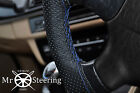 FOR RAMBLER CLASSIC 61-66 PERFORATED LEATHER STEERING WHEEL COVER BLUE DOUBLE ST