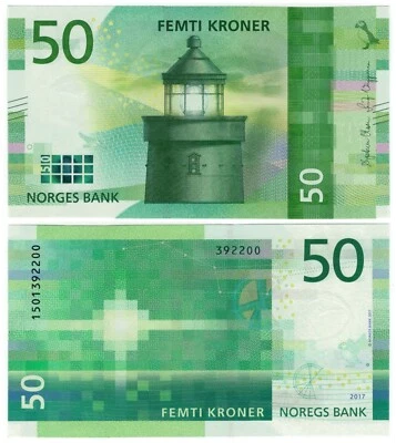 Norway 50 Kroner (2017) - Lighthouse/p-53 UNC - Image 1 of 3