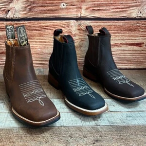 Women Western Cowgirl Rubber/ Leather soles Rodeo Half Ankle Boots Booties Botin - Picture 1 of 24