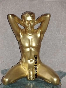 Mann Akt Figur Deko Skulptur Erotische Aktfigur Dekoration Erotik Optik Gold NEU - Picture 1 of 2