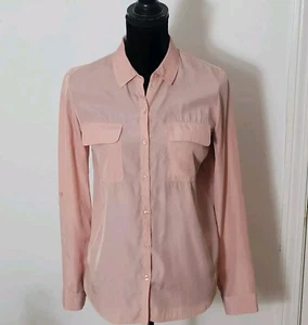 Women's Express Coral Button Up Blouse Size Small - Picture 1 of 8
