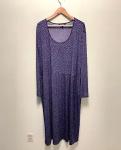 Ulla Popken Womens Dress Plus Size 32/34 Purple Abstract Stretch Long Sleeve Art - Picture 1 of 8