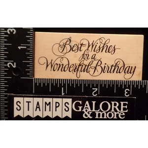 PSX Rubber Stamps F-318 BEST WISHES FOR A WONDERFUL BIRTHDAY GREETING #627 - Picture 1 of 2