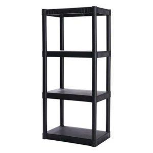 4-Shelf Standard Duty Plastic Storage Shelves, 48” x 21” x 14”, 200lb Capacity - Picture 1 of 7