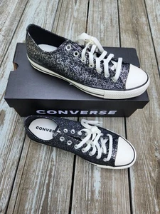 Zapatillas Converse Glitter All Star CTAS OX Negro Garceta Mujer Talla 11 Bajo Nuevas en Caja - Imagen 1 de 7