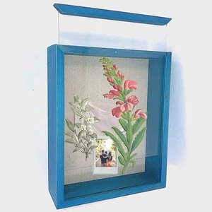 Shadow Box Frame Display Case 2-inch Depth 10 Pins for 8x10 Collage Memento Blue - Picture 1 of 12