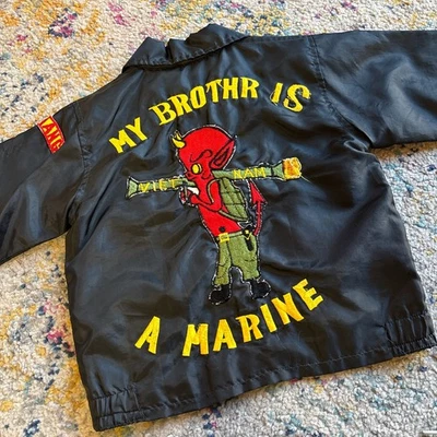 True Vintage Vietnam Marine Satin Sukajan Children's Size Jacket - Image 1 of 4