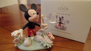 Disney Lenox MICKEY MOUSE Backyard Bubbles 24K Gold Porcelain Statue Figure - Picture 1 of 1
