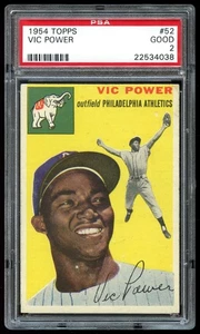 1954 Topps Vic Power #52 PSA 2 GOOD Rookie Card RC - Picture 1 of 2