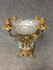 Vintage Hollywood Regency 4 Arm Candelabra Compote Centerpiece - Picture 1 of 7