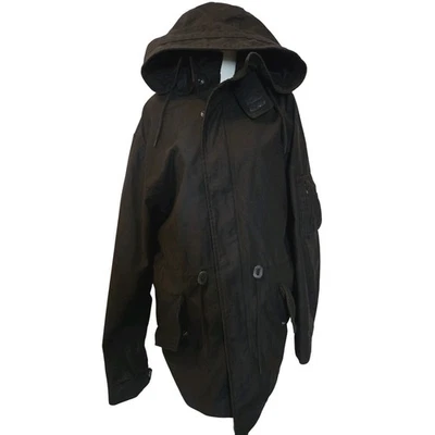 Chaqueta parka Alpha Industries M-59 cola de pez para hombre grande negra lisa con capucha Foto 1 de 4