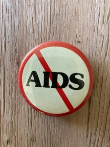 ANTI-AIDS button 1980/90s queer rights act-up LGBTQ 1.5" ORIGINAL - Picture 1 of 2