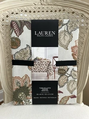 Lauren Ralph Lauren Fall Leaves Multicolor 60”x84” Tablecloth NEW - Image 1 of 3