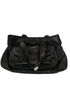 ANYA HINDMARCH Vintage Black Leather Handbag Pre-Loved Everyday Casual Style - Picture 1 of 8