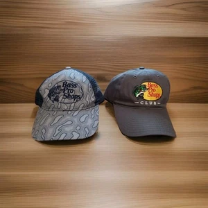 2 Bass Pro Shops Club Cap Kids Aqua Camo & Youth Gray Fishing Hiking Outdoor Hat - Picture 1 of 12
