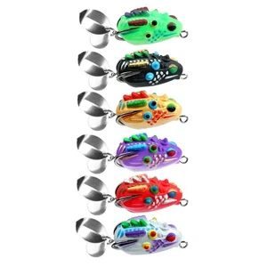 Upgraded Soft Frog Fishing Lures 5pcs Double Hook Topwater for Bass Trout - Picture 1 of 10