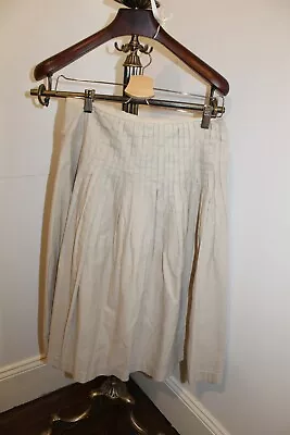 Gunex Womens beige pleated cotton skirt size small - Image 1 of 4