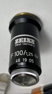 Carl Zeiss Microscope Objective F100/1.25 Oil 160/- (46 19 05) - Picture 1 of 3