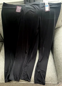 Felina Leggings Sportivi Misto Poliestere Confezione da 2, Nero, XL, Nuovi con Etichette - Foto 1 di 5