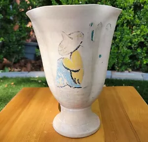 Bauer Pottery Matt Carlton Pinched Lip Olvera Street Mexican Siesta Man Vase - Picture 1 of 10