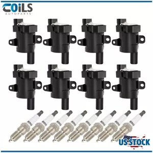 8 Round Ignition Coil & Spark Plug Fits Isuzu Ascender Hummer H2 Buick Rainier - Bild 1 von 16
