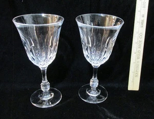 2 vasos de vino de cristal vasos de agua tallos Fostoria 6 oz 7 3/8" - Imagen 1 de 2