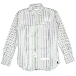 NWT $195 Thom Browne Grey Logo Stripe Button Down Oxford Shirt Men's AUTHENTIC - Picture 1 of 12
