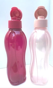 Two Tupperware Water Bottles 25 oz Set of 2 Sparkly Red & Prosecco Pink New - Picture 1 of 1