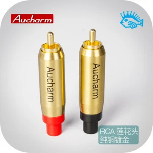 RCA plug Aucharm chapado en cobre oro quemado lotus AV cabeza audio plug accesorios - Imagen 1 de 4