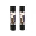 2Pcs 2-In-1 Stainless Steel Salt And Pepper Mill With Ceramic Mechanism