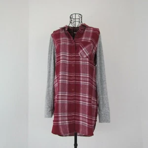 Make + Model Women's Flannel Nightshirt Sleepshirt Women XS Burgundy NWT - Picture 1 of 4