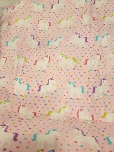 Unicorn Horse Hearts Cotton Pink Fabric 3 Yards New Sewing Quilting - Picture 1 of 4